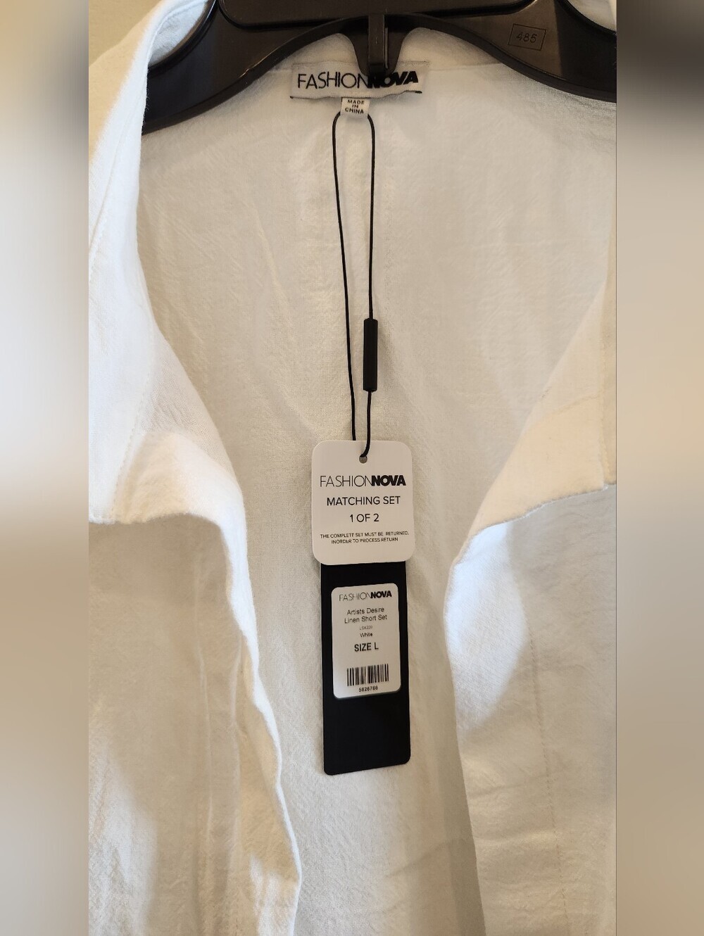 NWT Fashion Nova Artists Desire Linen Short Set White Size Large 2-Piece - Picture 6 of 6